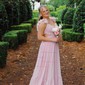 A-line V-neck Chiffon Prom Dresses With Ruched