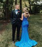 Mermaid V-neck Jersey Corset Beaded Prom Dresses