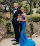 Mermaid V-neck Jersey Corset Beaded Prom Dresses