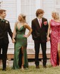 Black Mermaid V-neck Jersey Beaded Prom Dresses