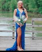 Sheath/Column V-neck Sparkly Sequin Prom Dresses With Feather