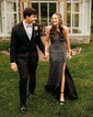Mermaid One Shoulder Jersey Beaded Prom Dresses
