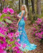 Mermaid V-neck Backless Sparkly Sequin Prom Dresses