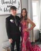 Mermaid V-neck Backless Sparkly Sequin Prom Dresses