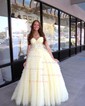 Ball Gown Strapless Tulle Ruffle Tiered Prom Dresses With Appliques