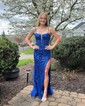 Sheath/Column V-neck Sparkly Sequin Prom Dresses