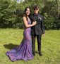 Mermaid V-neck Backless Sparkly Sequin Prom Dresses