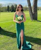 Ivory Mermaid V-neck Jersey Beaded Prom Dresses