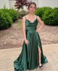 Mermaid Strapless Satin Corset Prom Dresses With Beading