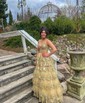 Princess Off-the-shoulder Sequin Tiered Prom Dresses