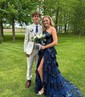 Ball Gown One Shoulder Sequin Tiered Prom Dresses