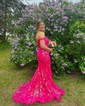 Mermaid Off-the-shoulder Sparkly Sequin Prom Dresses With Appliques