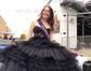 Ball Gown Strapless Tulle Tiered Prom Dresses With Appliques