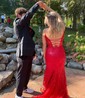 Mermaid Scoop Neck Tulle Prom Dresses With Appliques