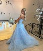 Ball Gown Sweetheart Tulle Tiered Prom Dresses With Appliques