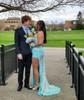 Mermaid Square Neck Sparkly Sequin Prom Dresses With Appliques