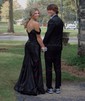 Mermaid Off-the-shoulder Satin Corset Prom Dresses With Ruched