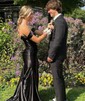 Mermaid Off-the-shoulder Satin Corset Prom Dresses With Ruched
