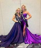 Mermaid Strapless Satin Cut Out Prom Dresses With Ruched