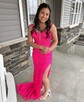Sheath/Column V-neck Sparkly Sequin Prom Dresses