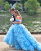Princess Off-the-shoulder Tulle Ruffle Tiered Prom Dresses