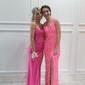 Mermaid Cowl Neck Satin Corset Prom Dresses With Ruched