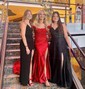 Mermaid Off-the-shoulder Satin Corset Prom Dresses With Appliques