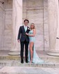 Mermaid Square Neck Sparkly Sequin Prom Dresses With Appliques