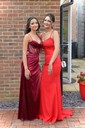 Sheath/Column Cowl Neck Satin Corset Prom Dresses With Ruched