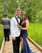 Black Mermaid V-neck Jersey Beaded Prom Dresses