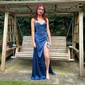 Mermaid Cowl Neck Satin Corset Prom Dresses With Ruched