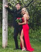 Mermaid Strapless Stretch Crepe Corset Prom Dresses With Beading