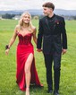 Mermaid Strapless Stretch Crepe Corset Prom Dresses With Beading