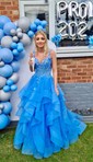 Princess Off-the-shoulder Tulle Ruffle Prom Dresses With Appliques