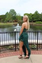 Sheath/Column V-neck Sparkly Sequin Prom Dresses With Feather