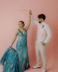 Mermaid V-neck Backless Sparkly Sequin Prom Dresses