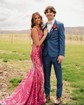 Mermaid V-neck Backless Sparkly Sequin Prom Dresses