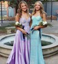 Ball Gown Sweetheart Satin Beaded Prom Dresses With Ruched