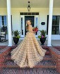 Ball Gown Strapless Tulle Ruffle Tiered Prom Dresses