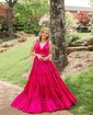 Ball Gown V-neck Taffeta Two Piece Prom Dresses With Bow
