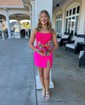 Corset Bodycon Satin Beaded Homecoming Dresses