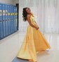 Ball Gown One Shoulder Satin Modest Prom Dresses With Bow