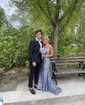 Mermaid V-neck Backless Sparkly Sequin Prom Dresses