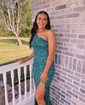 Mermaid One Shoulder Cut Out Sparkly Sequin Prom Dresses