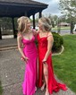 Mermaid Sweetheart Satin Corset Prom Dresses