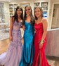 Mermaid Off-the-shoulder Ruched Satin Prom Dresses With Beading