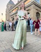A-line Cowl Neck Satin Prom Dresses With Ruched