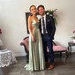 A-line Cowl Neck Satin Prom Dresses With Ruched