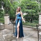 A-line Cowl Neck Satin Prom Dresses With Ruched