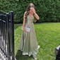 A-line Cowl Neck Satin Prom Dresses With Ruched